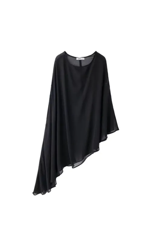'Eliana' Asymmetric Semi-Transparent Cape Coat sold by Goodnight Macaroon