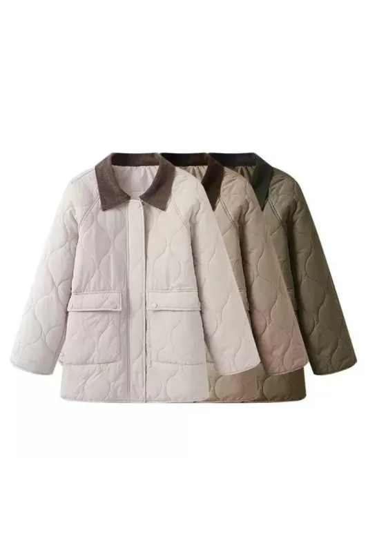 'Skylar ' Quilted Color-Block Puffer Jacket (3 color) sold by Goodnight Macaroon