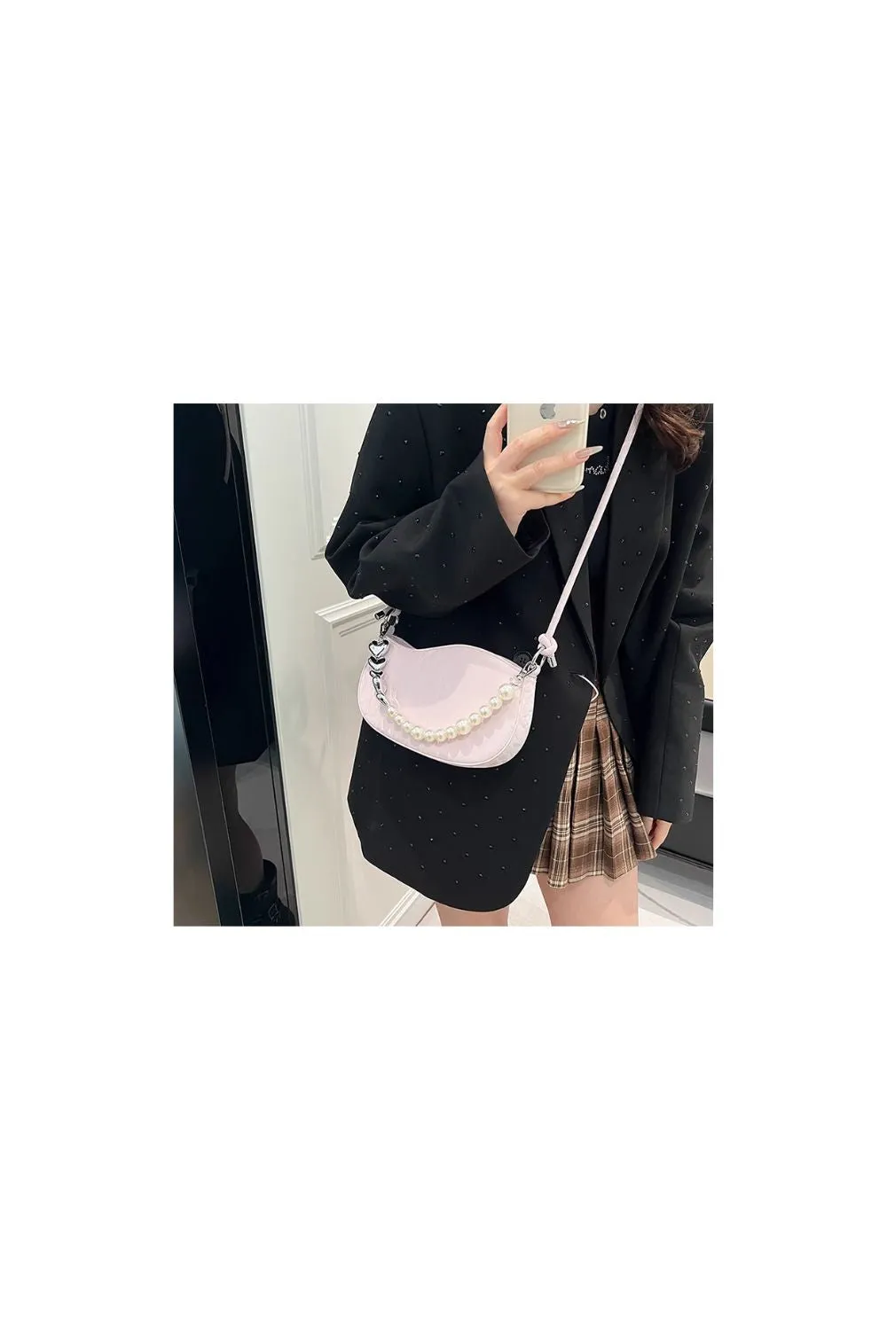 'Hailey' Pearl Trendy Single-Shoulder Bag (4 color) sold by Goodnight Macaroon product image thumbnail 5
