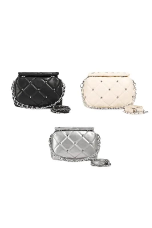 'Chloe' Diamond-Quilted Chain-Slung Crossbody Bag(3 color) sold by Goodnight Macaroon