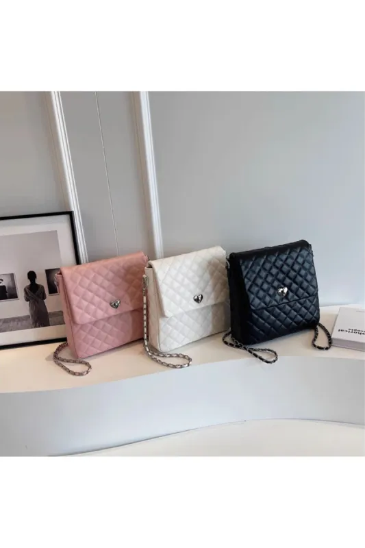 ‘Riley ’ Flat Quilted Diamond Pattern Bag(3 Color) sold by Goodnight Macaroon