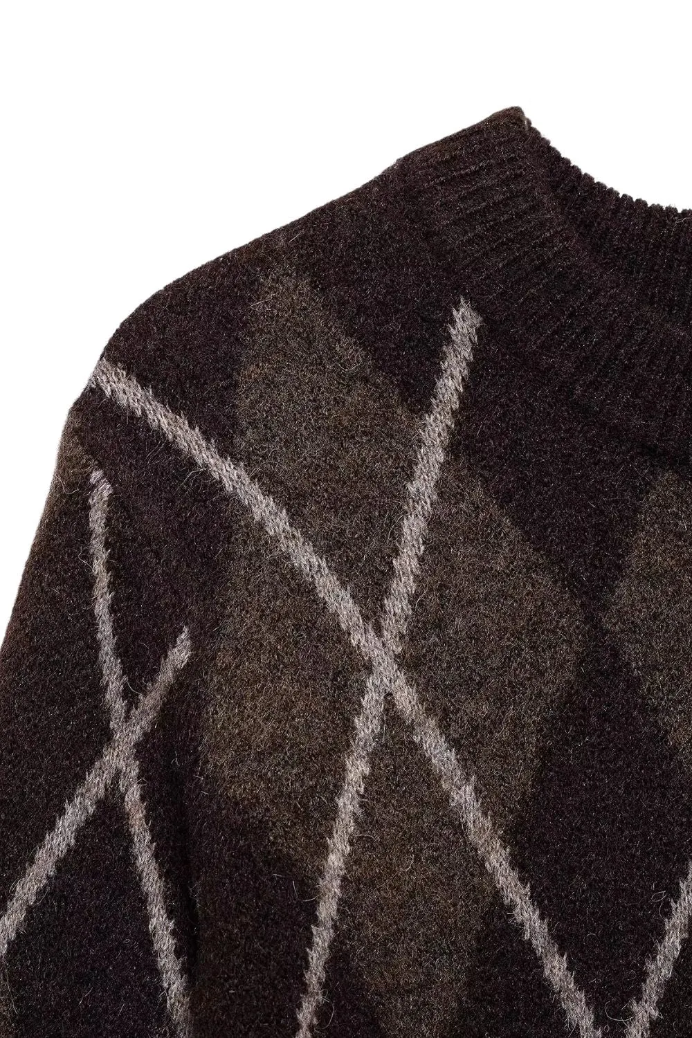 'Eduardo' Diamond Pattern Knitted Sweater sold by Goodnight Macaroon product image thumbnail 4