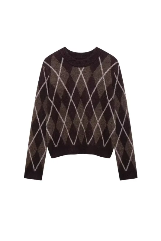 'Eduardo' Diamond Pattern Knitted Sweater made by Goodnight Macaroon