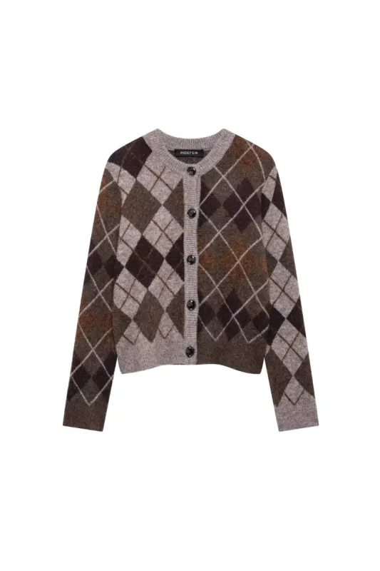 'Rita' Diamond-Pattern Knitted Sweater sold by Goodnight Macaroon