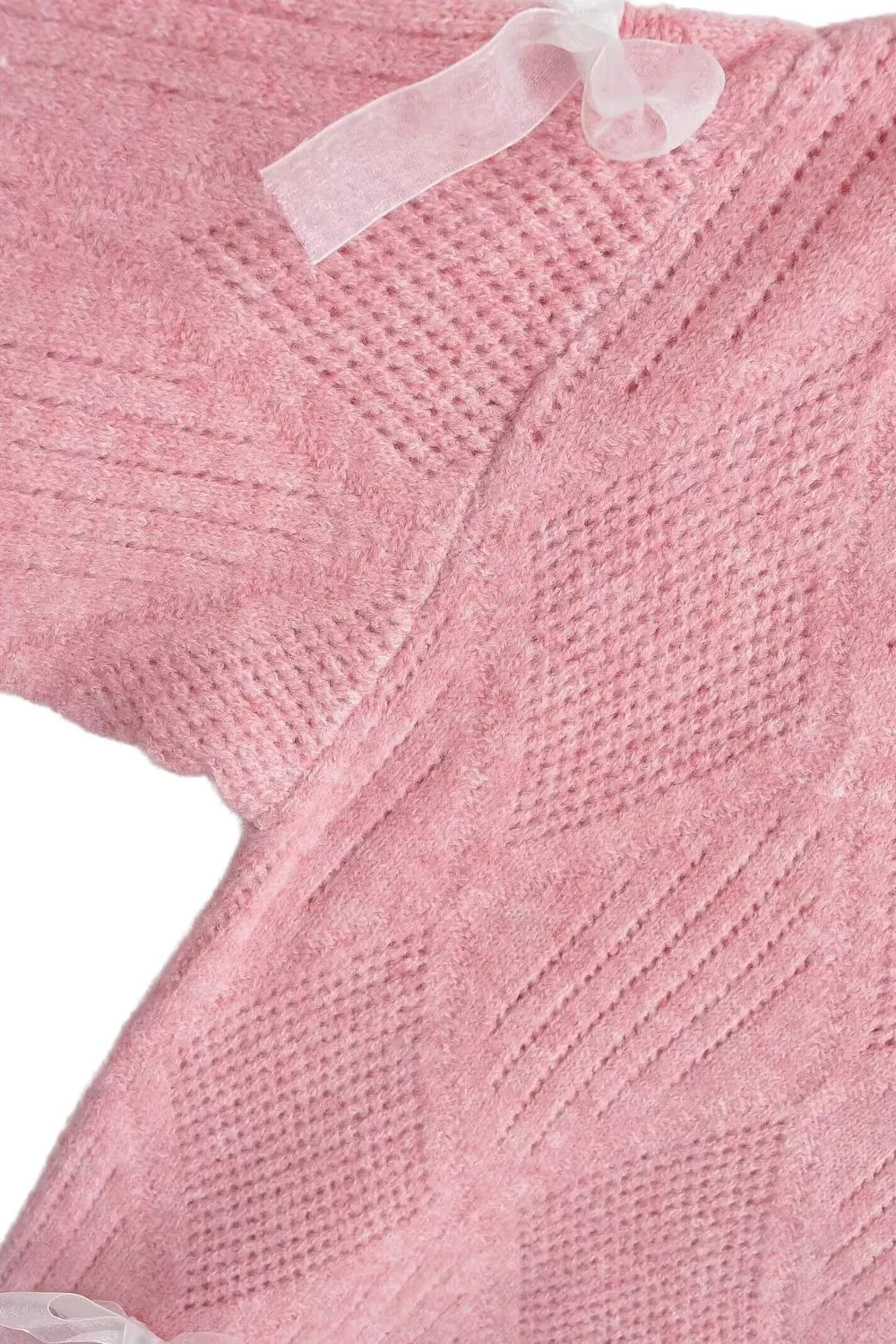 ‘Alfredo’ Diamond-Patterned Bow-Decorated Knit Top sold by Goodnight Macaroon product image thumbnail 5