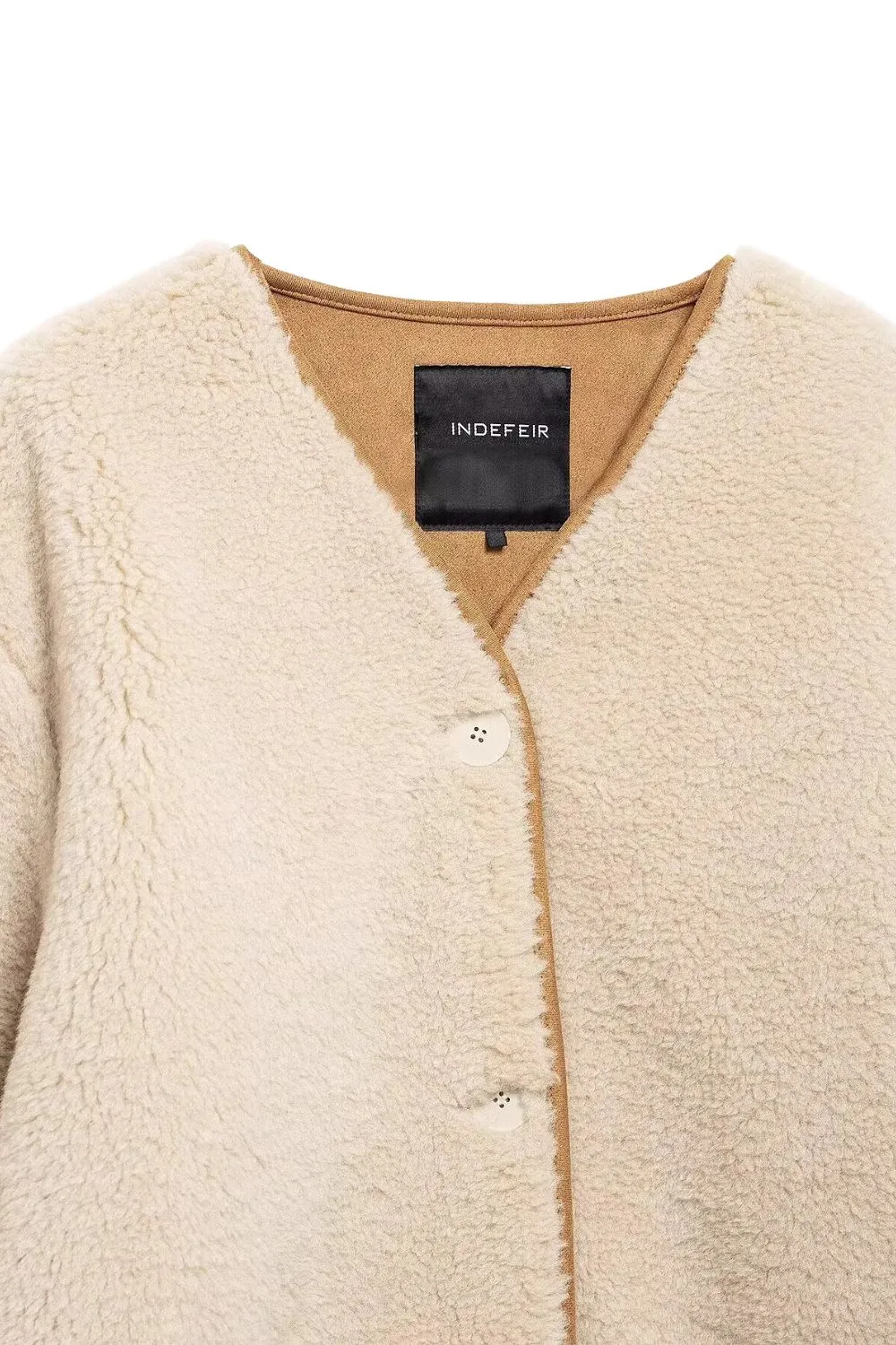 'Federico' V-Neck Warm Fleece Long Sleeve Jacket sold by Goodnight Macaroon product image thumbnail 3