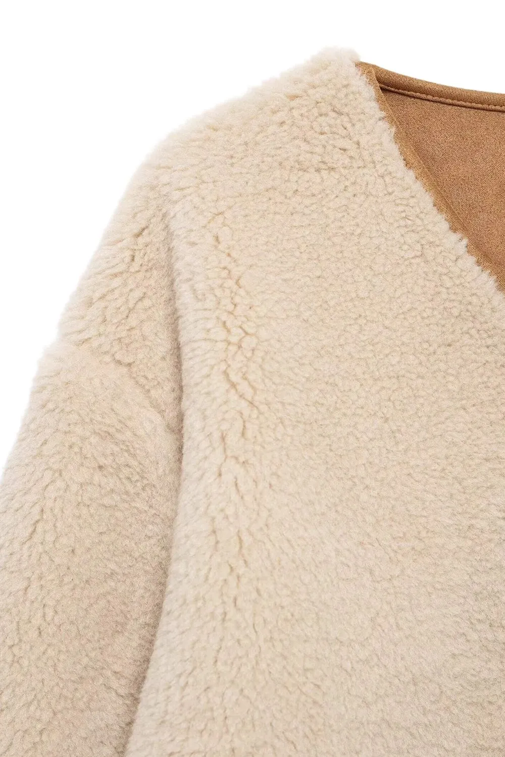 'Federico' V-Neck Warm Fleece Long Sleeve Jacket sold by Goodnight Macaroon product image thumbnail 4