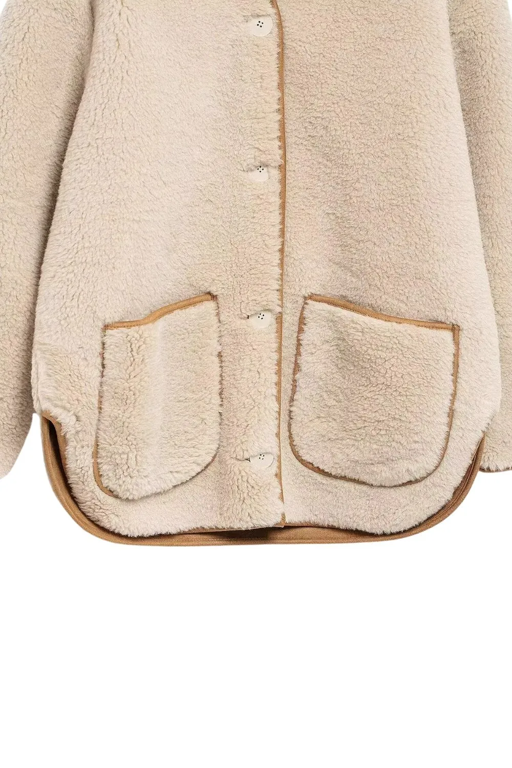 'Federico' V-Neck Warm Fleece Long Sleeve Jacket sold by Goodnight Macaroon product image thumbnail 5