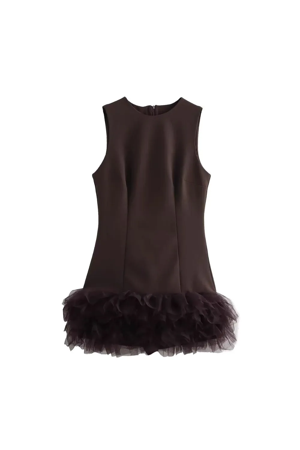 'Ella' Sleeveless Chiffon-Panel Round-Neck Dress sold by Goodnight Macaroon