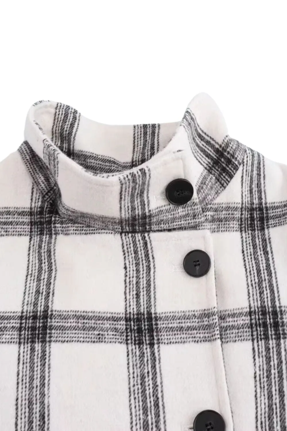 'Alvaro' Stand-Up Collar Plaid Jacket sold by Goodnight Macaroon product image thumbnail 3