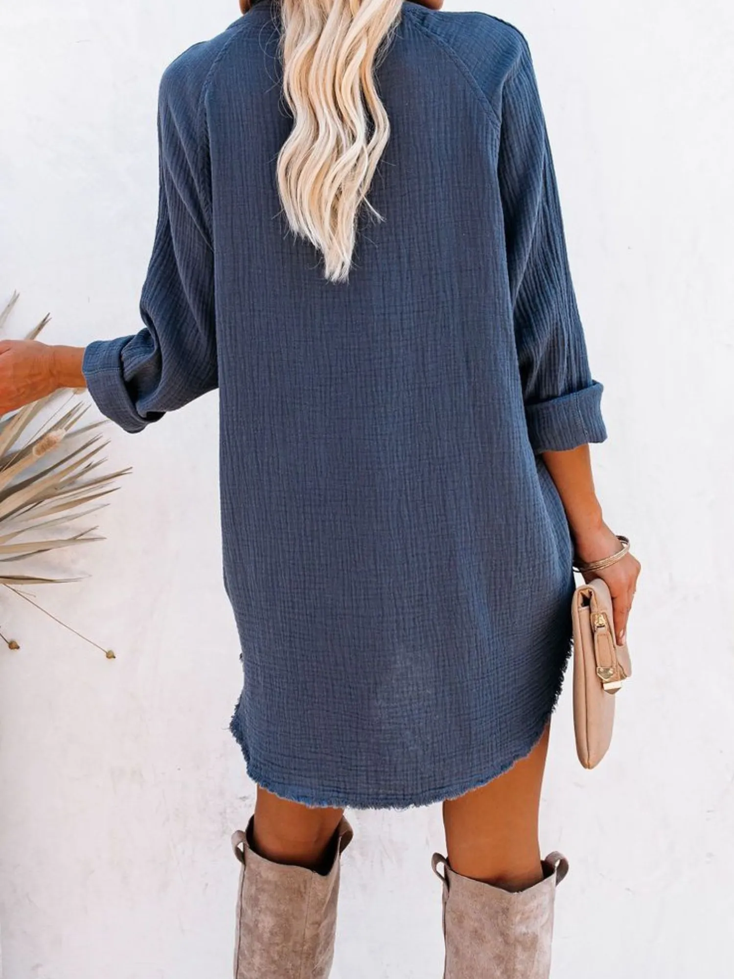 'Iris' Button Collar Shirt Dress (4 Colors) sold by Goodnight Macaroon product image thumbnail 2