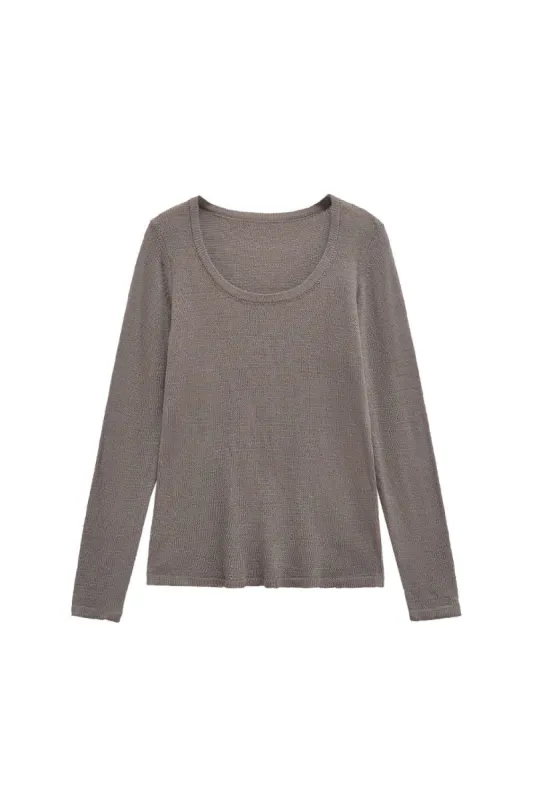 'Grace' Fine-Knit Round-Neck Sweater sold by Goodnight Macaroon