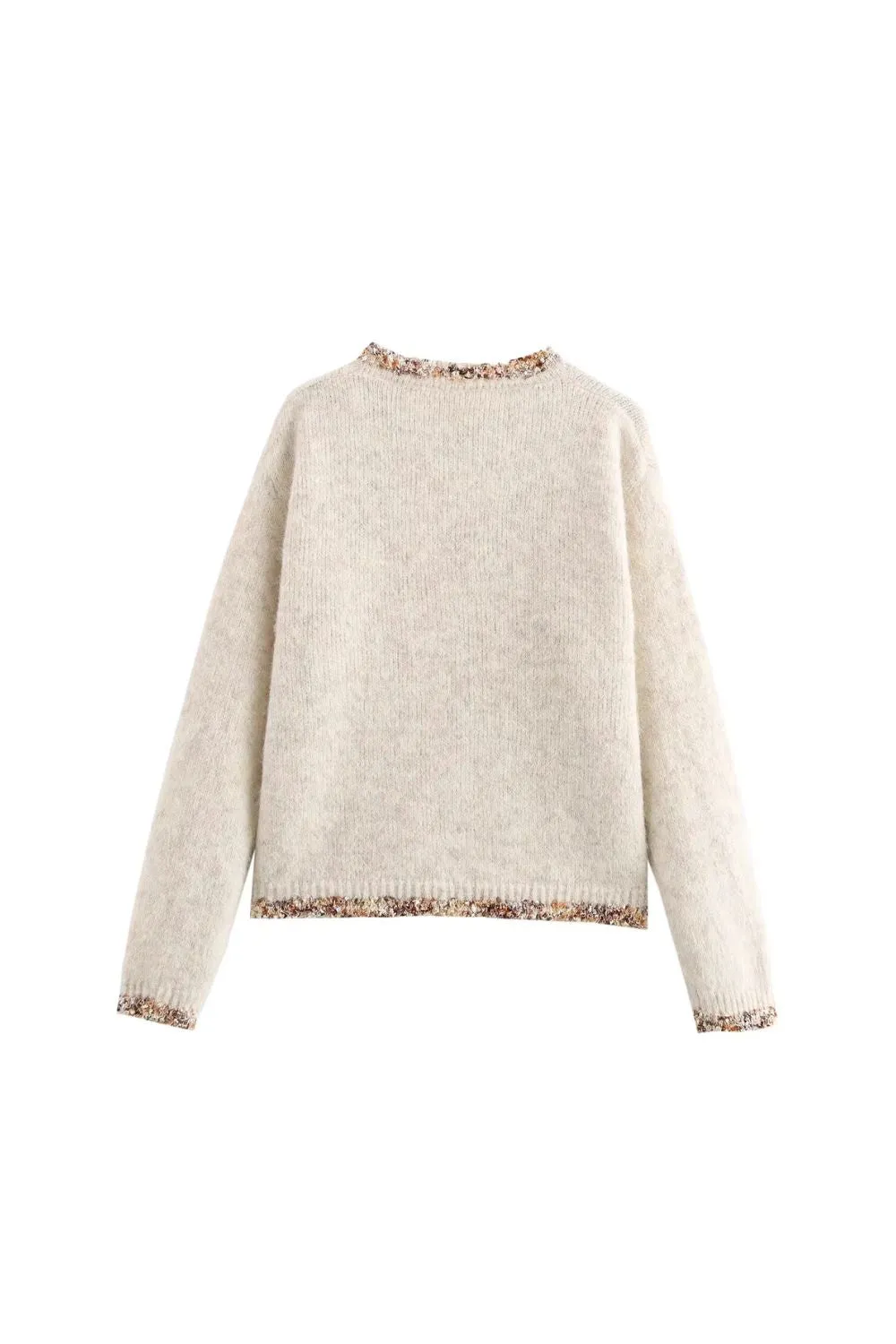 ' Georgia'Long Sleeve Lace-Trimmed Round Neck Knit (3 color) sold by Goodnight Macaroon product image thumbnail 3