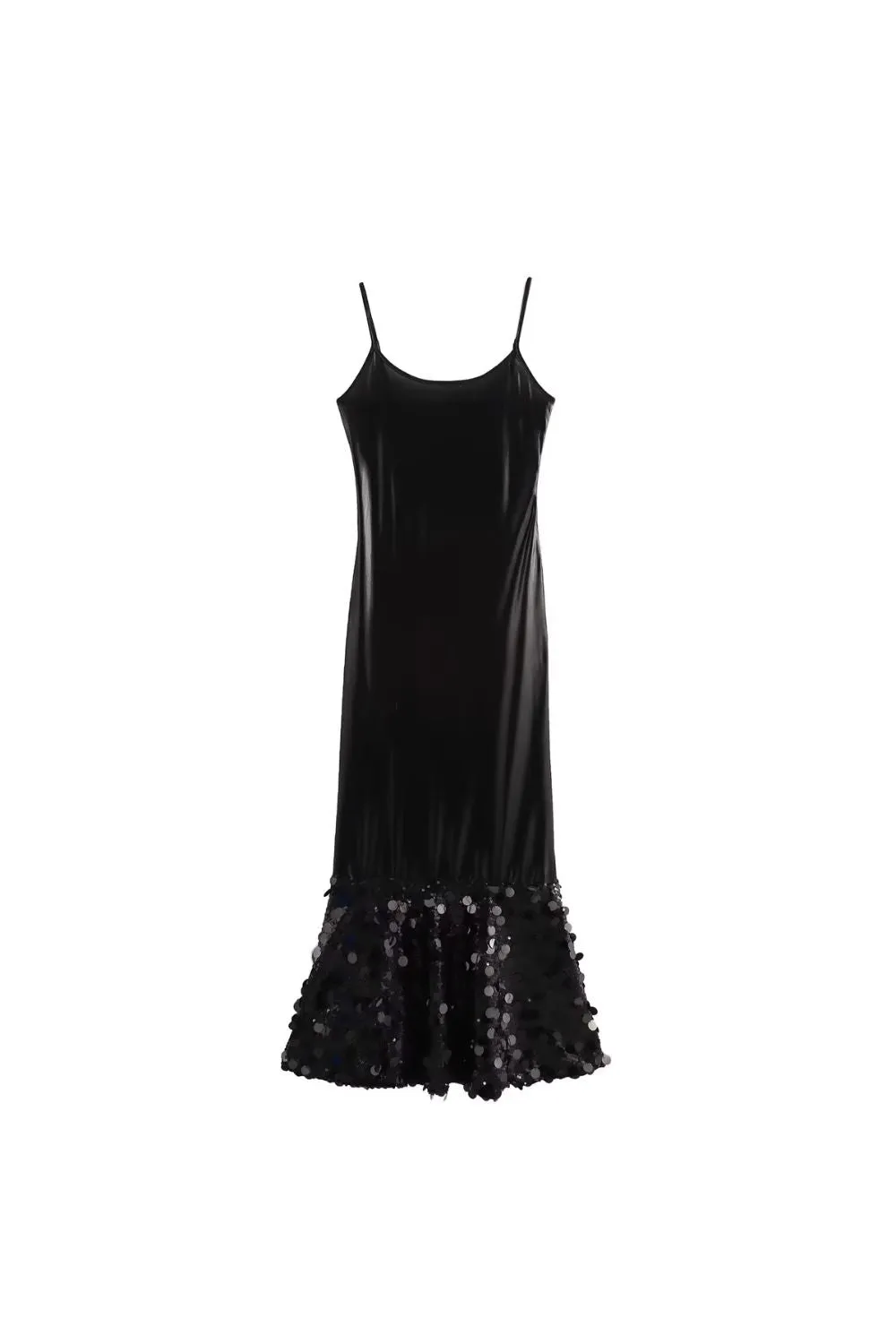 'Emma' Slim Fit Beaded Panel Long Strapless Dress sold by Goodnight Macaroon