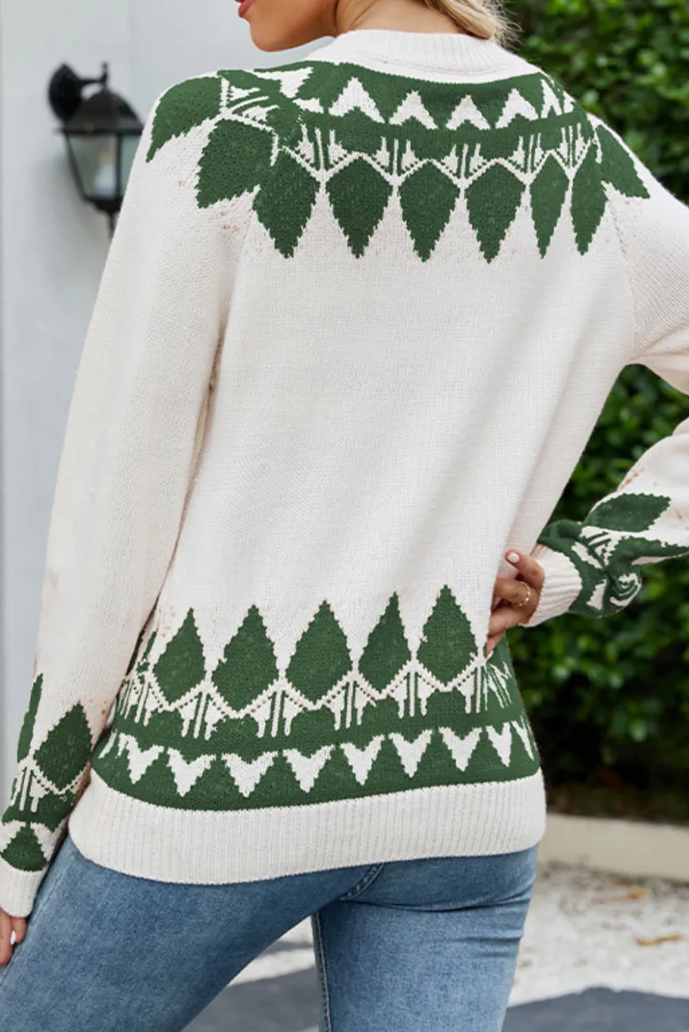 'Karen' Round-neck Pattern Knitted Sweater (4 Colors) sold by Goodnight Macaroon product image thumbnail 5