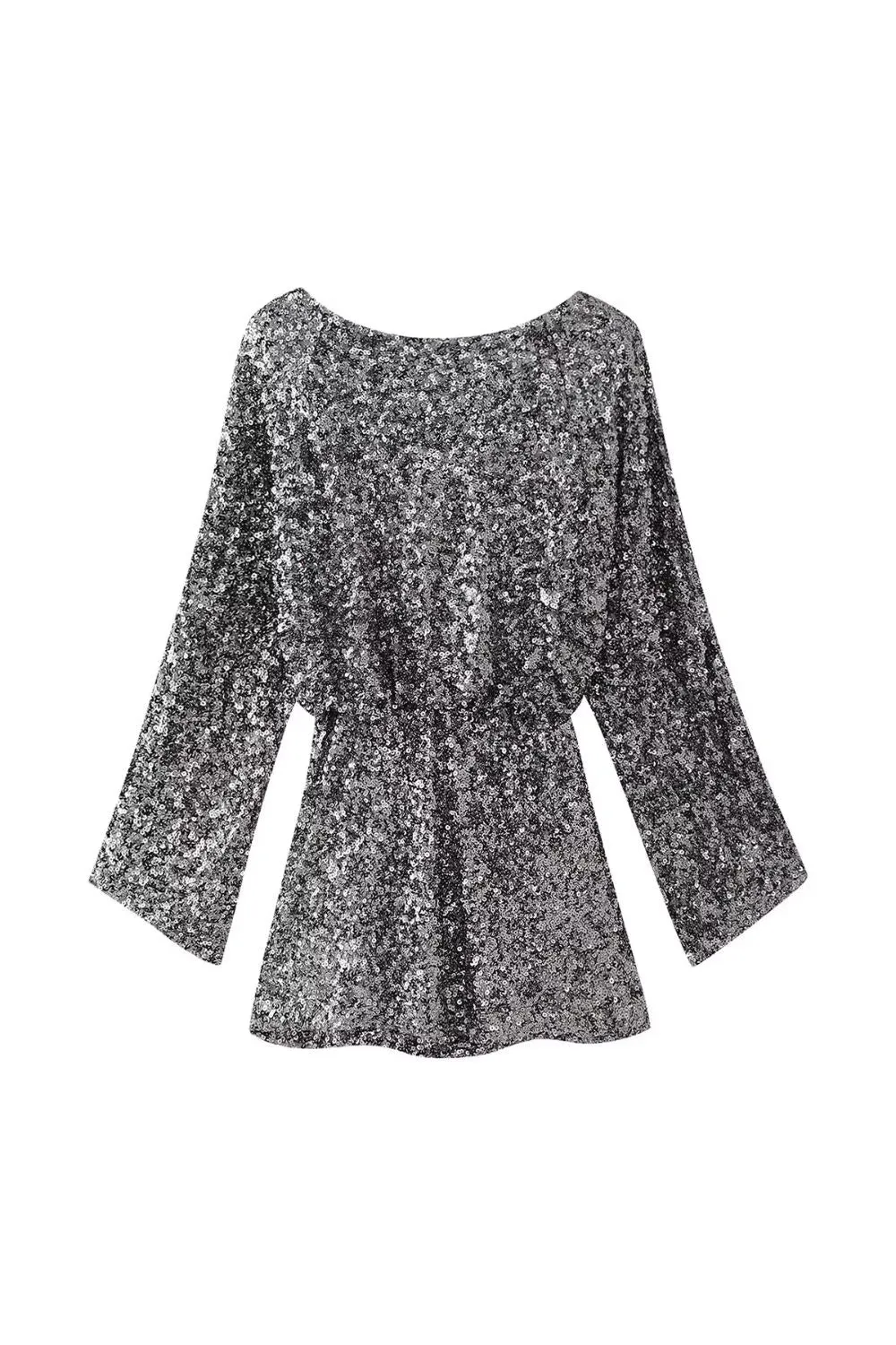 'Laura' Backless Sequin Long-Sleeve Mini Dress sold by Goodnight Macaroon