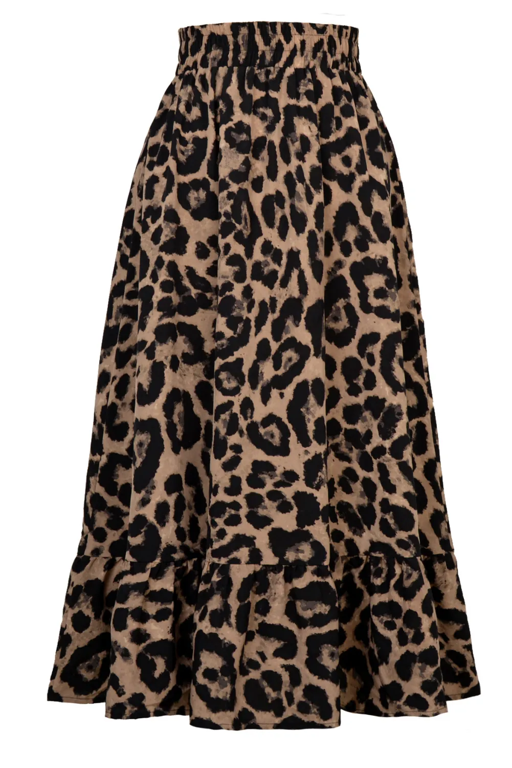 'Jenna' Leopard Print Ruffle Midi Skirt (2 Colors) sold by Goodnight Macaroon product image thumbnail 5