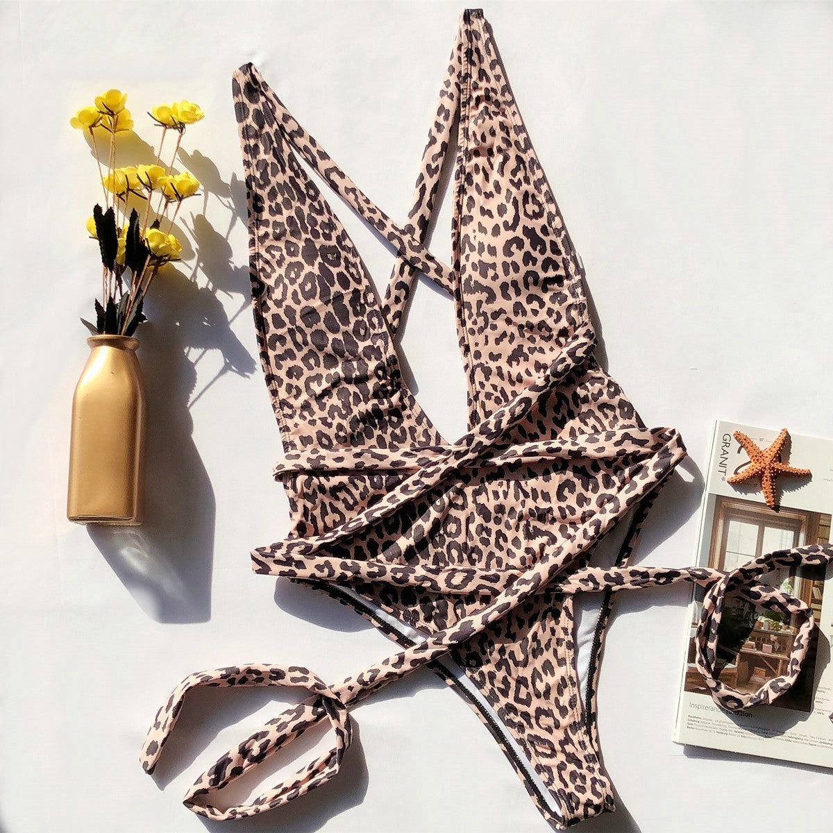 Leopard Print One-Piece Swimsuit #20278 sold by Goodnight Macaroon product image thumbnail 9