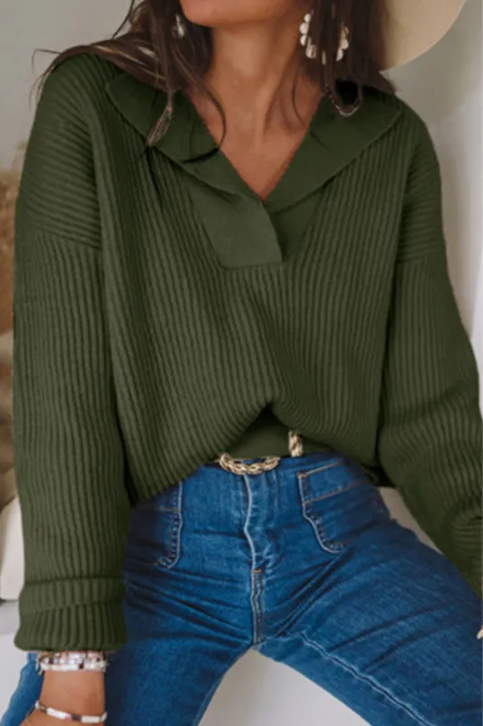 'Chelsea' Open Collar Ribbed Sweater (4 Colors) sold by Goodnight Macaroon