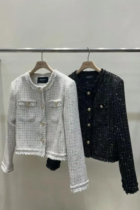 Fringe Tweed Jacket by Marie Marie (2 Colors) sold by Goodnight Macaroon