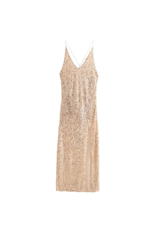 'Emily' Shimmery Mesh Strapless Dress sold by Goodnight Macaroon
