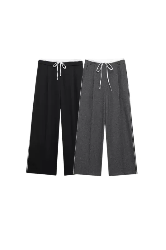 'Harper' Casual Pants with Side Stripes (2 color) made by Goodnight Macaroon