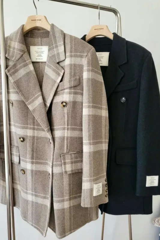 Double-Breasted Wool Blend Coat Jacket by Marie Marie (2 Colors) sold by Goodnight Macaroon