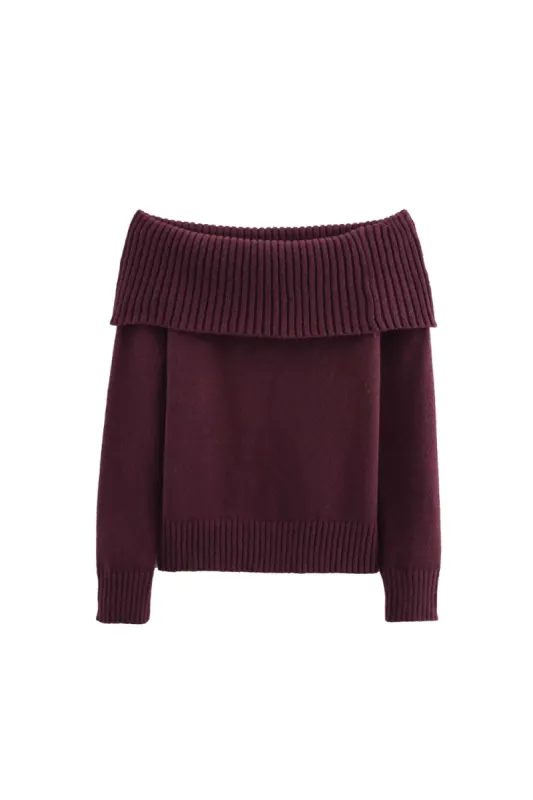 ‘Hazel’ Long-Sleeve Off-Shoulder Knit Top made by Goodnight Macaroon