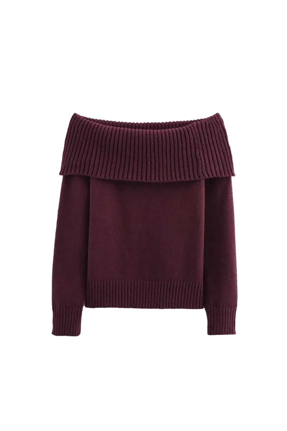 ‘Hazel’ Long-Sleeve Off-Shoulder Knit Top sold by Goodnight Macaroon