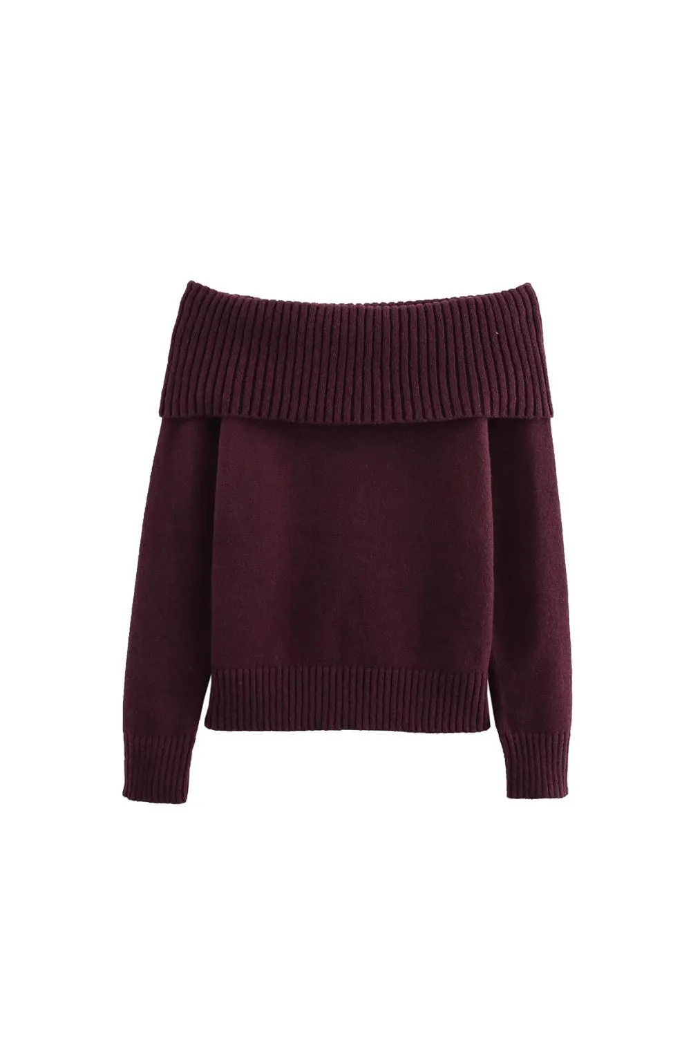 ‘Hazel’ Long-Sleeve Off-Shoulder Knit Top sold by Goodnight Macaroon product image thumbnail 2