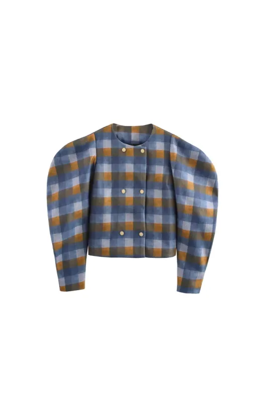 'Elena' Color - Blocked Woolen Jacket sold by Goodnight Macaroon