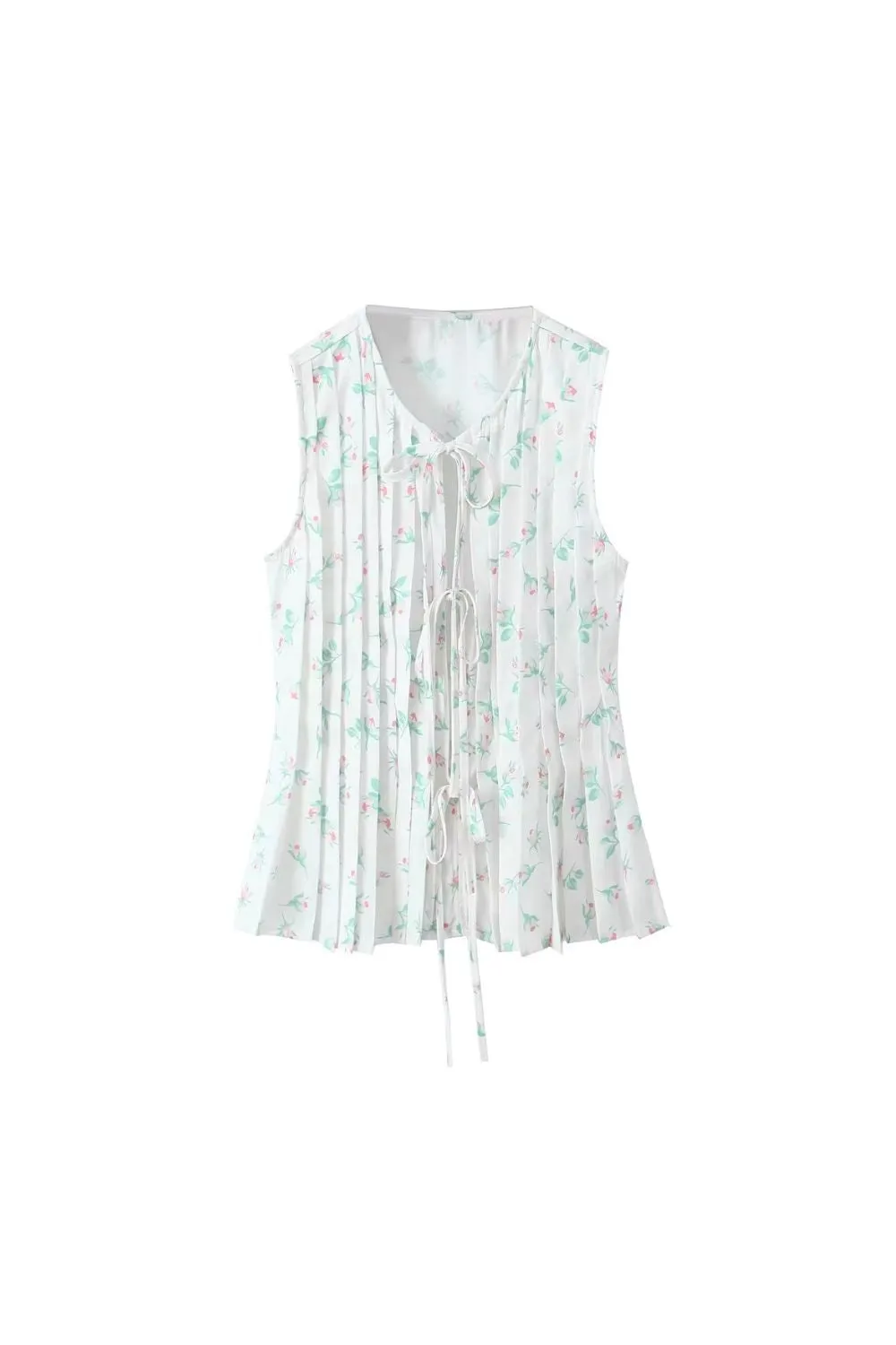 'Ariana' Pleated Printed Belted Vest (2 color) sold by Goodnight Macaroon product image thumbnail 4