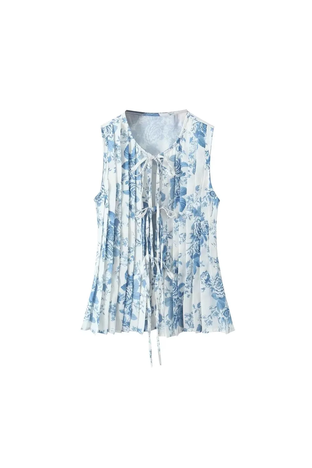 'Ariana' Pleated Printed Belted Vest (2 color) sold by Goodnight Macaroon product image thumbnail 2
