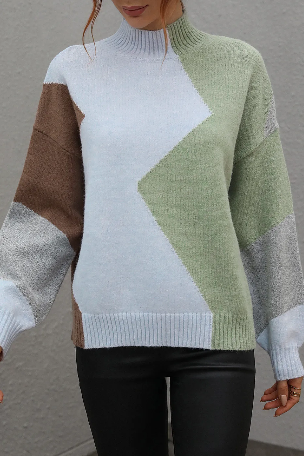 'Jed' Mock Neck Pullover Sweater (4 COLORS) sold by Goodnight Macaroon product image thumbnail 4