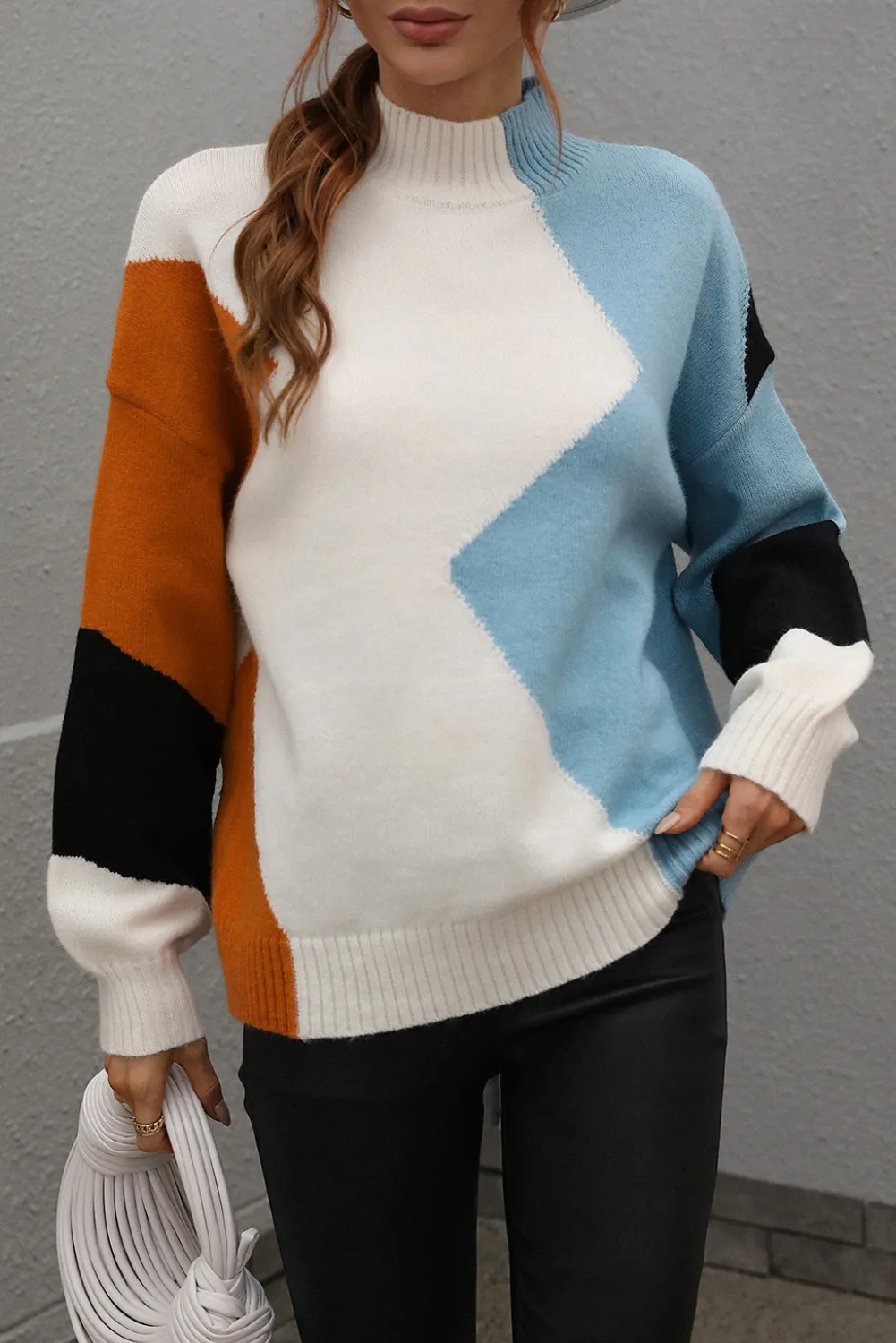 'Jed' Mock Neck Pullover Sweater (4 COLORS) sold by Goodnight Macaroon product image thumbnail 5