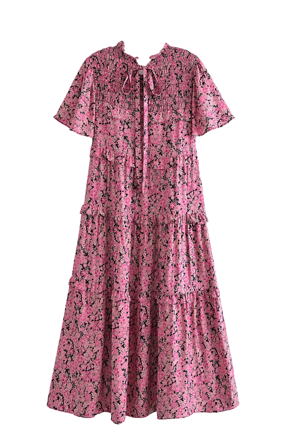 'Tinslee' Floral Smocked Tiered Dress #174796 sold by Goodnight Macaroon product image thumbnail 2