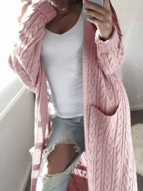 'Alice' Cable Knit Pocket Long Cardigan (5 Colors) sold by Goodnight Macaroon