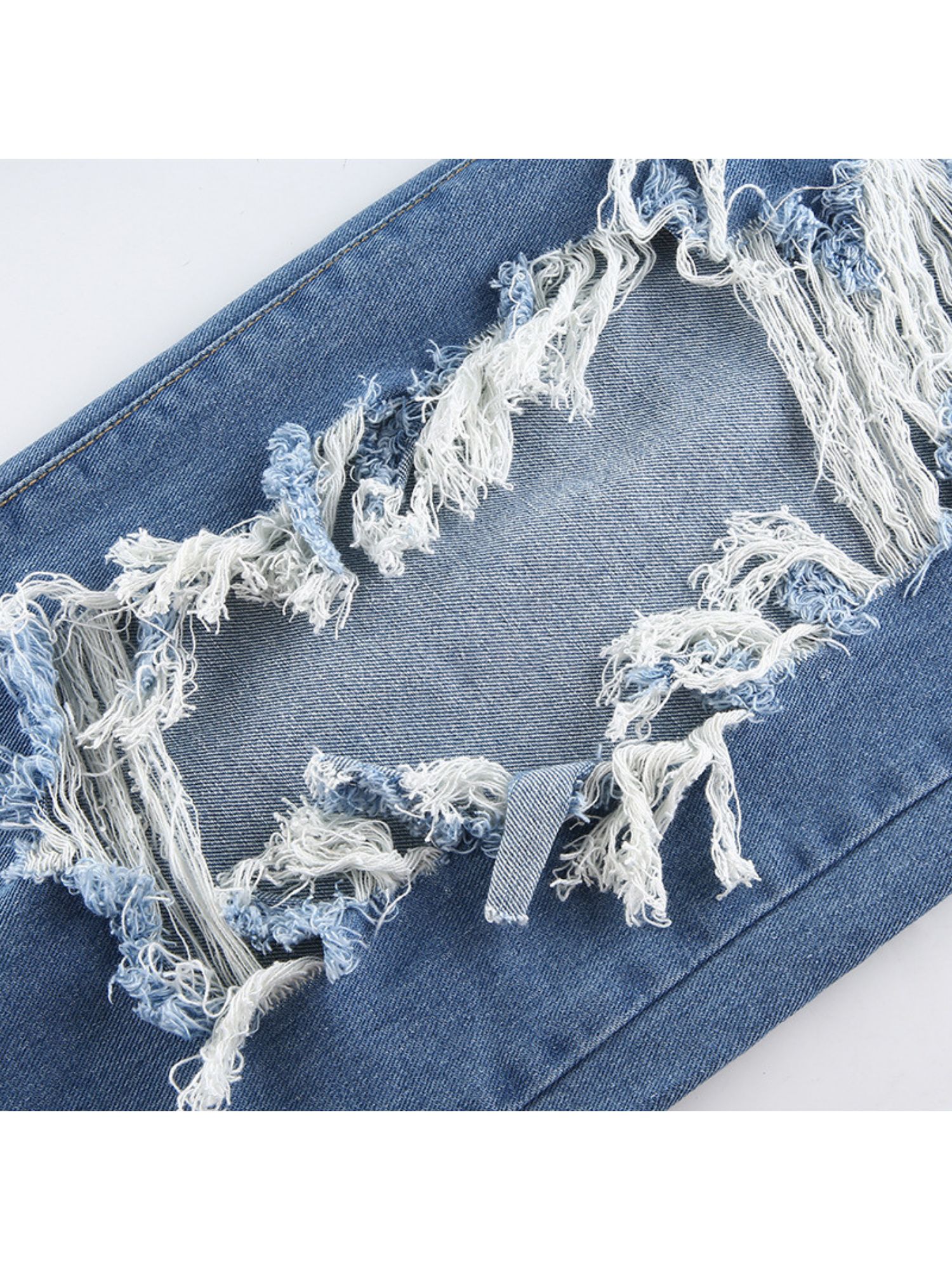 'Kendra' High-waisted Distressed Straight Jeans sold by Goodnight Macaroon product image thumbnail 4