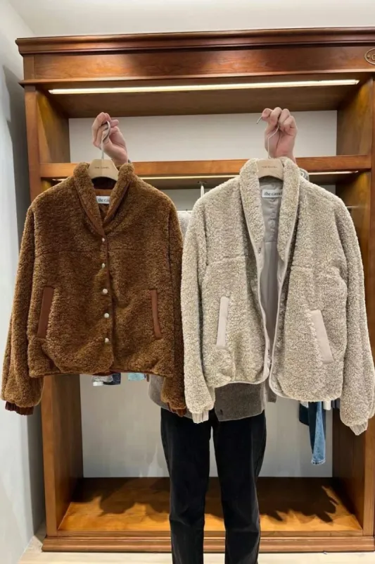 Collared Teddy Jacket by The Camel (2 Colors) sold by Goodnight Macaroon