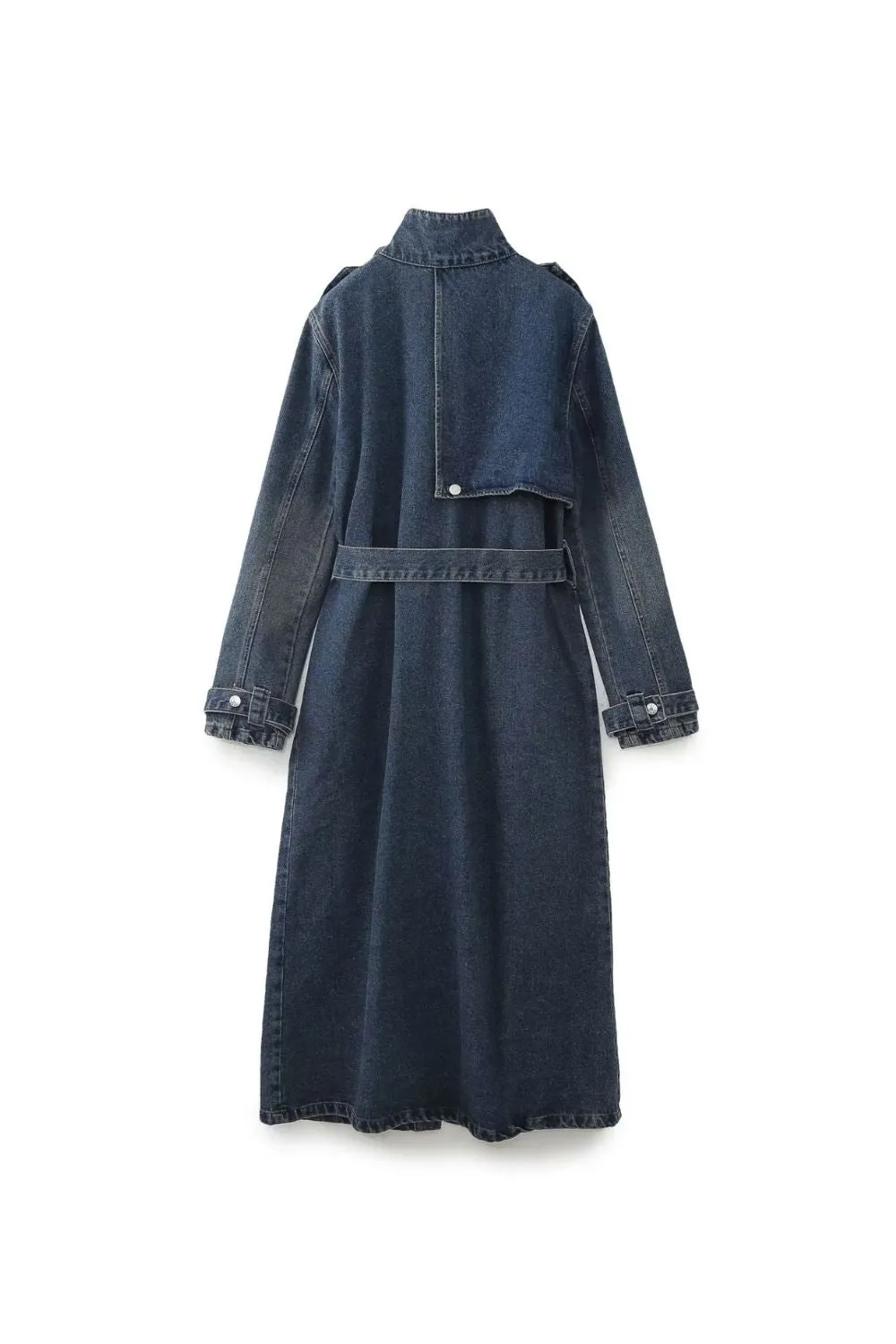 'Kylie' Tie-Waist Denim Trench Coat sold by Goodnight Macaroon product image thumbnail 2