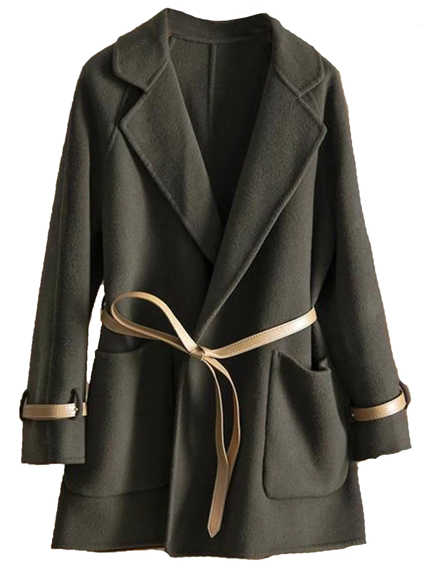 'Ethel' Belted Handmade Cashmere & Wool Coat (3 Colors) sold by Goodnight Macaroon product image thumbnail 3