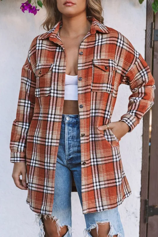 'Winona' Plaid Drop Shoulder Side Slit Shirt Dress sold by Goodnight Macaroon