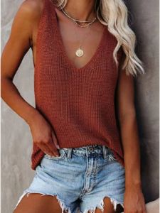 'Vivian' V-neck Knitted Vest (6 Colors) sold by Goodnight Macaroon