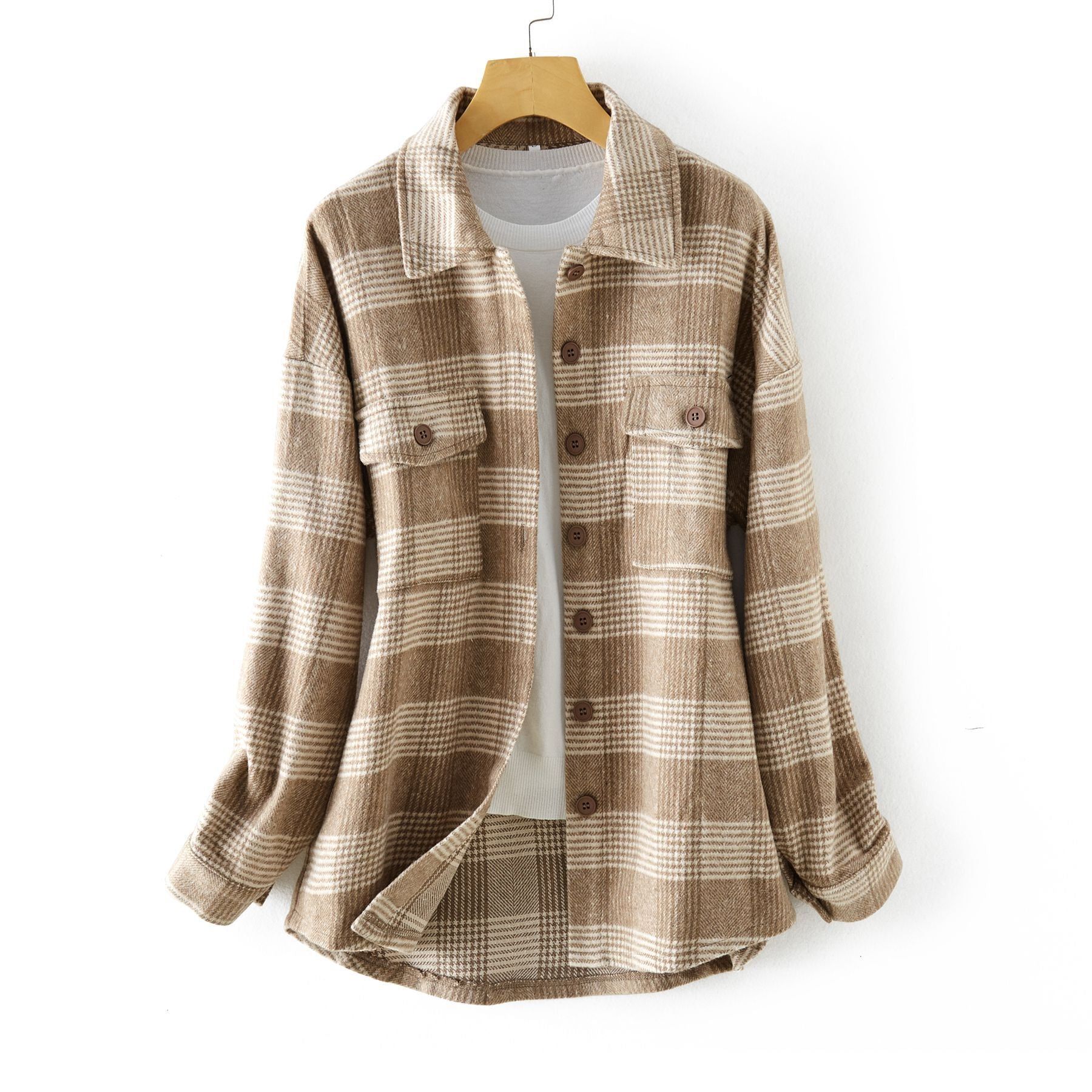 Spring Plaid Shirt Shacket #166192 sold by Goodnight Macaroon product image thumbnail 6