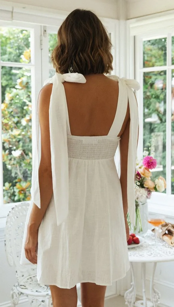 Square Neck Tie Strap Dress #116918 sold by Goodnight Macaroon product image thumbnail 2