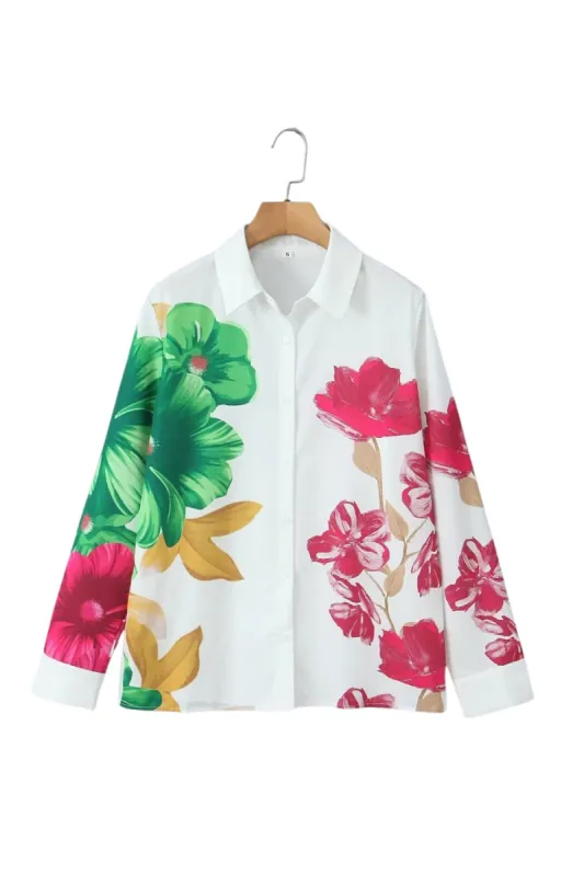 ‘Martha’ Simple Floral Print Shirt Blouse sold by Goodnight Macaroon