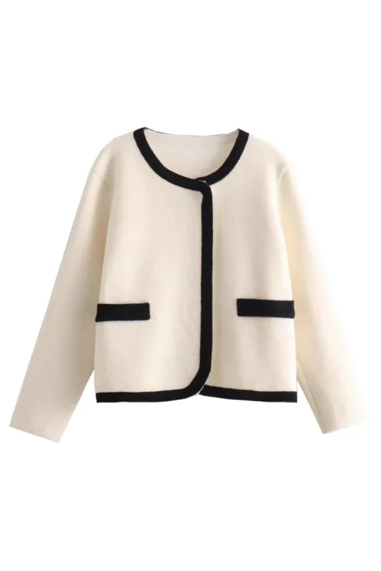 'Jocelyn' Round-Neck Knitted Cardigan sold by Goodnight Macaroon
