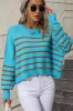 Striped Dropped Shoulder Round Neck Pullover Sweater sold by Goodnight Macaroon