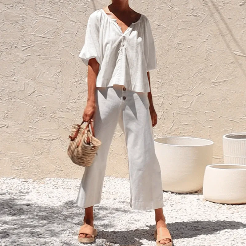 Half Sleeve Crop Blouse #167958 sold by Goodnight Macaroon product image thumbnail 5