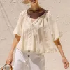 Half Sleeve Crop Blouse #167958 sold by Goodnight Macaroon